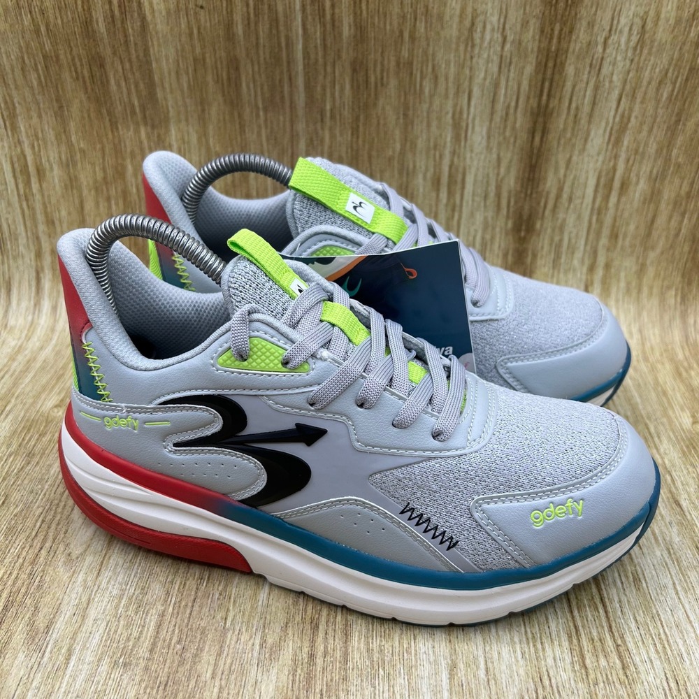 Gdefy Energiya Walking Shoes Women's Size 7.5 Grey Lime Sneakers TB9037FGU-M